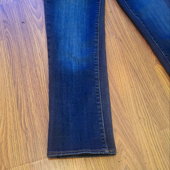 Womens American Eagle Artist Outfitters Distressed Dark Blue Denim Jeans Size 0 - Picture 2 of 12